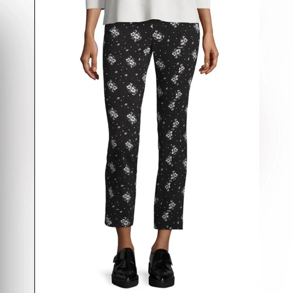 cinq a sept Stardust Onyx Slim Cropped Pants, Black/Multi size 4 - Picture 1 of 8